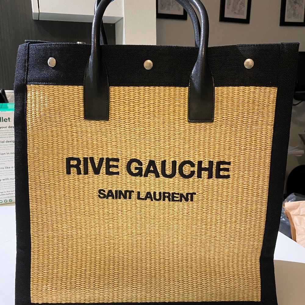 Rive Gauche Straw N/S Tote (Rare!)